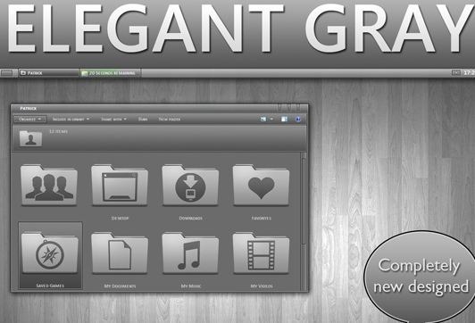Download Free Elegant GRAY Windows 7 Theme 3rd Party