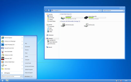 Download Free Gel XP Blue Windows 7 Theme 3rd Party