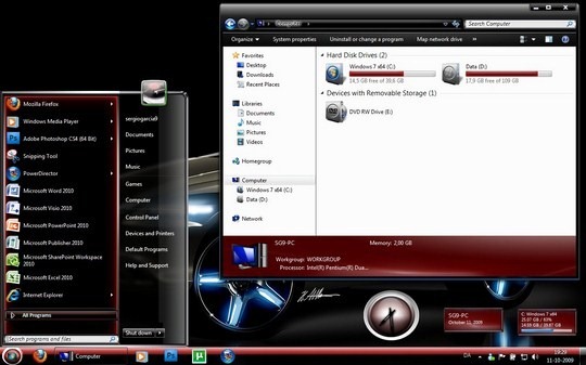Download Free Red Fusion Windows 7 Theme 3rd Party