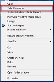 “take ownership” shortcut - How To Setup  Install Windows 7 Themes