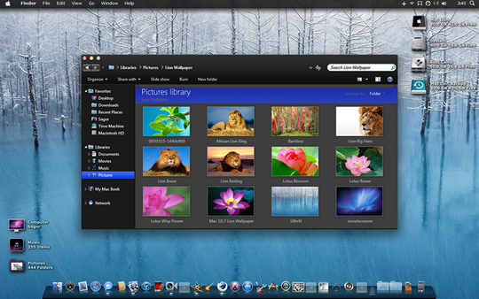 Download Free Dark Lion IOS Windows 7 Visual Style