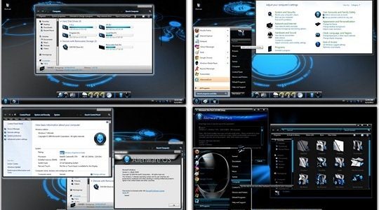 Blue Alienware Windows 7 Skin Pack
