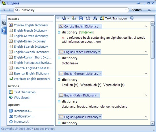 Download Free Best Free  Very Powerful Dictionary Lingoes