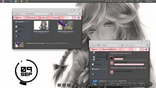 Download Free PRE BLACK PINK (modified) Windows 7 Visual Style