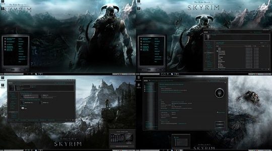 Skyrim Elder Scrolls Cold Steel Windows 7 Theme suite