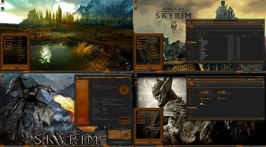 Skyrim Elder Scrolls Wood Windows 7 Theme suite