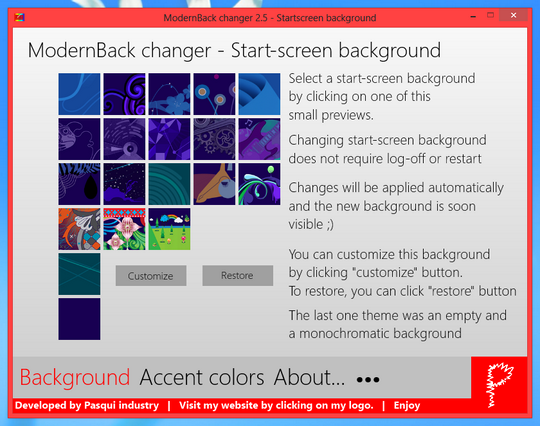 Download Free Windows 8 Start Screen Background Changer