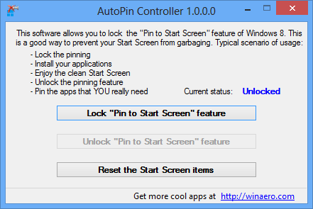 AutoPin Controller For Windows 8