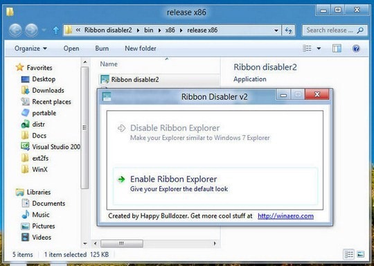 Download Free Ribbon Disabler for Windows 8
