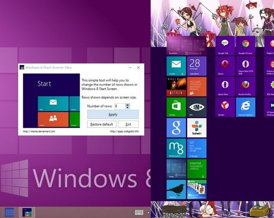 Download Free Start Screen Tiles Rows Adjuster For Windows 8