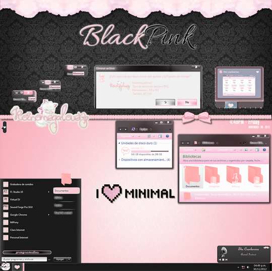 Download Free Black Pink Windows 7 Visual Style