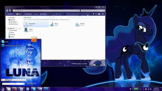 Download Free Princess Luna Windows 7 Visual Style