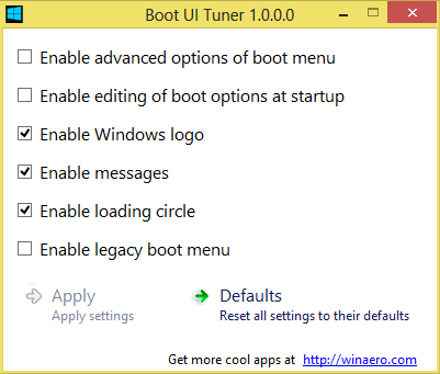 Boot UI Tuner App for Windows 8