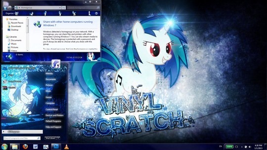Download Free Vinyl Scratch Wub the bass! Windows 7 Visual Style