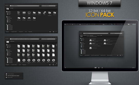 Download Free Black White Windows 7 Icon Pack