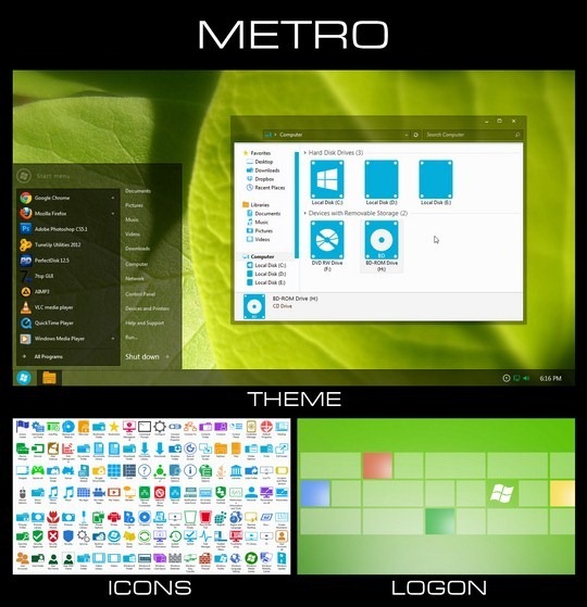 Download Free Metro Windows 7 Transformation Pack