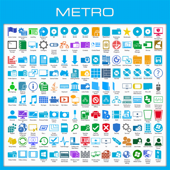 Download Free Metro Windows Icon Pack