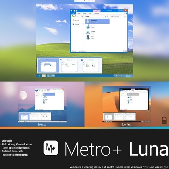 Download Free Metro  Luna Windows 8 Visual Style