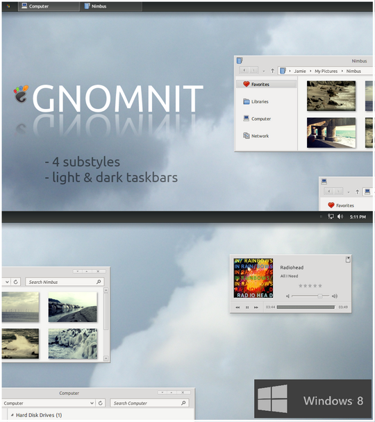 Download Free Gnomnit Windows 8 Visual Style