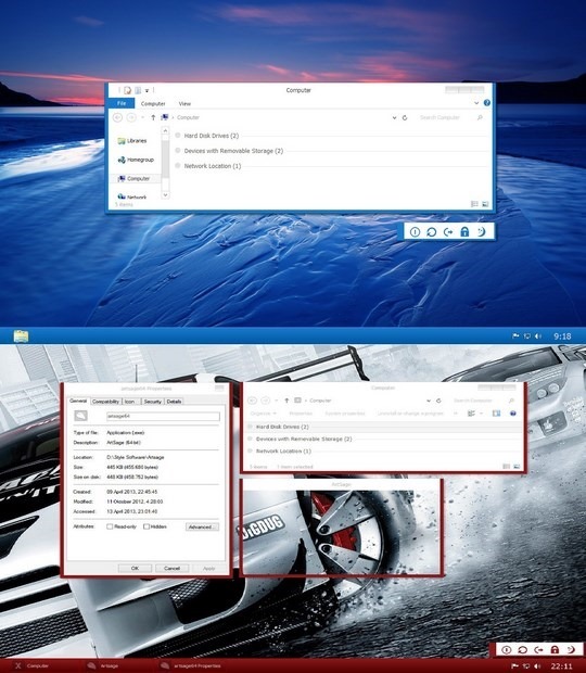 Download Free Win Blue n Red Windows 8 Visual Style