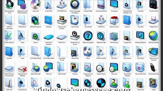 Aero Glass Azure Windows Icon Pack