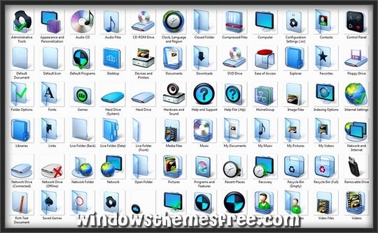 Download Free Aero Glass Azure Windows Icon Pack