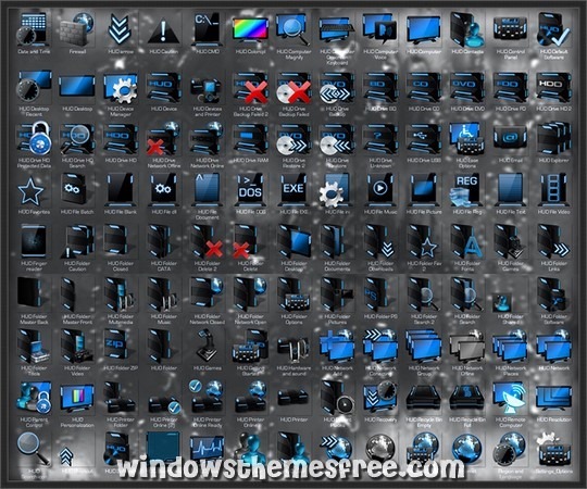 Download Free HUD Blue Windows Icon Pack