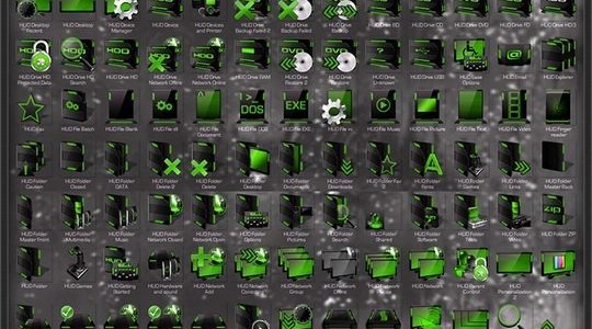 HUD Green Windows Icon Pack