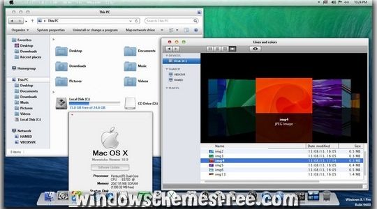 Mac OS X Mavericks Windows 8 Skin Pack