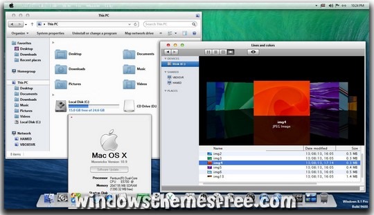 Download Free Mac OS X Mavericks Windows 8 Skin Pack