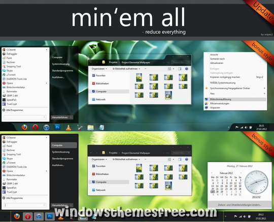 Download Free Mini'em all Windows 7 Visual Style