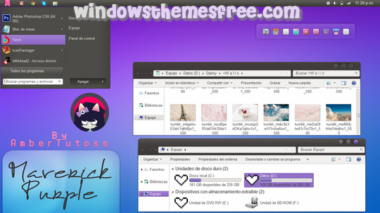 Download Free Maverick Purple Windows 7 Visual Style
