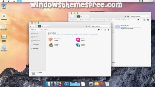 Download Free OS X Yosemite Windows Skin Pack
