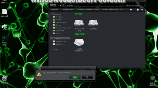 Green Danger Windows 8.1 Visual Style