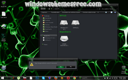 Download Free Green Danger Windows 8.1 Visual Style