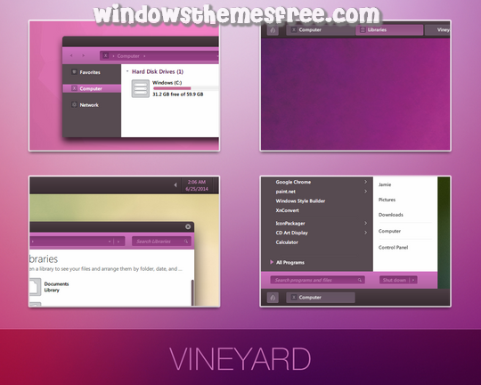 Download Free Vineyard Windows 7 Visual Style