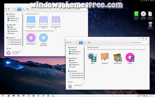 Download Free OS X Flat Windows Icons Pack