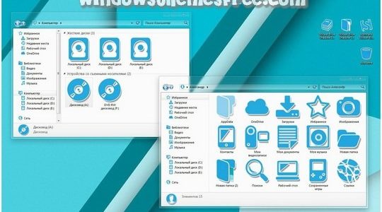 Sticker Blue Shadow Windows Icons Pack